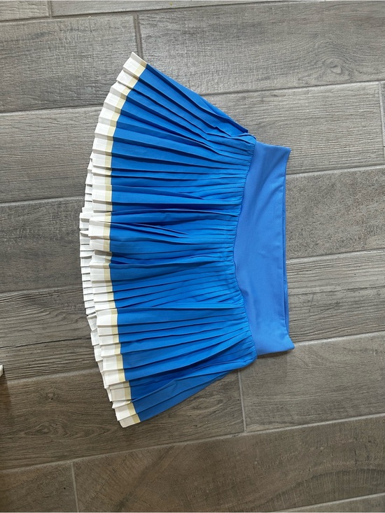 all in motion Pants - Blue Pleated Athletic skort with built-in shorts with White Trim - Women